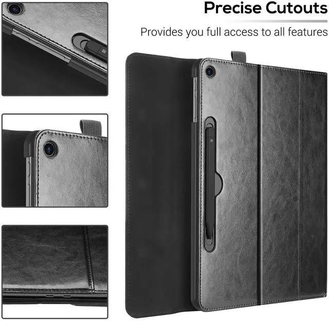 Alt view image 5 of 5 - ProCase for Surface Pro 12 Inch Case (2025 Release), Multiple Angle Premium PU Leather Folio Business Stand Cover with Surface Pen Holder & Front Pocket, Compatible with Type Cover Keyboard -Black