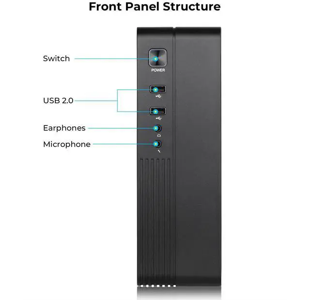 Alt view image 4 of 5 - Mini ITX Case SFF Small Form Factor HTPC Case Mini Tower Computer Chassis Vented Panels SPCC 0.8MM Support ITX DTX Motherboards and 3.5" HDD Hung Behind Screen for Desktop PC