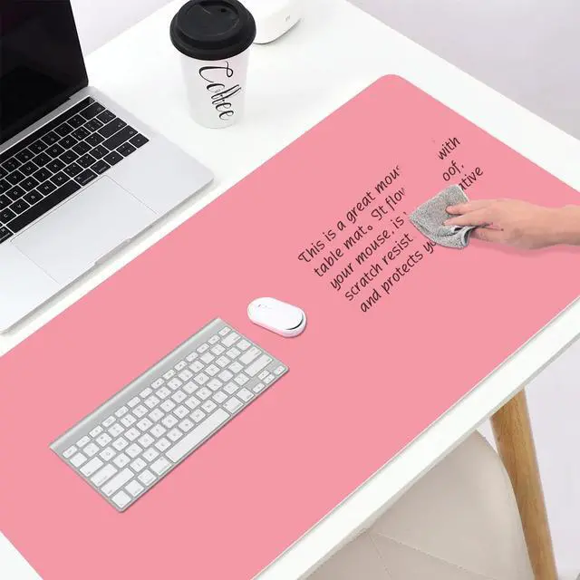 Alt view image 3 of 5 - AWELUX Dry Erase Mouse Pad, Real Writable & Erasable Desk Pad, Waterproof, Anti-Scratch, Heat Resistant Large Mouse Pad, Dry & Wet Erase Desk Mat, for Office Home Classroom (Pink, 27.6" x 13.8")