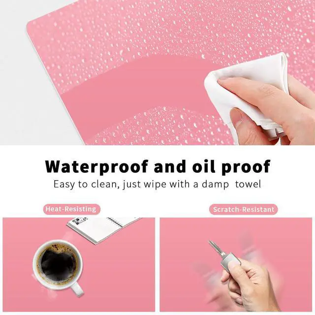 Alt view image 5 of 5 - AWELUX Dry Erase Mouse Pad, Real Writable & Erasable Desk Pad, Waterproof, Anti-Scratch, Heat Resistant Large Mouse Pad, Dry & Wet Erase Desk Mat, for Office Home Classroom (Pink, 27.6" x 13.8")