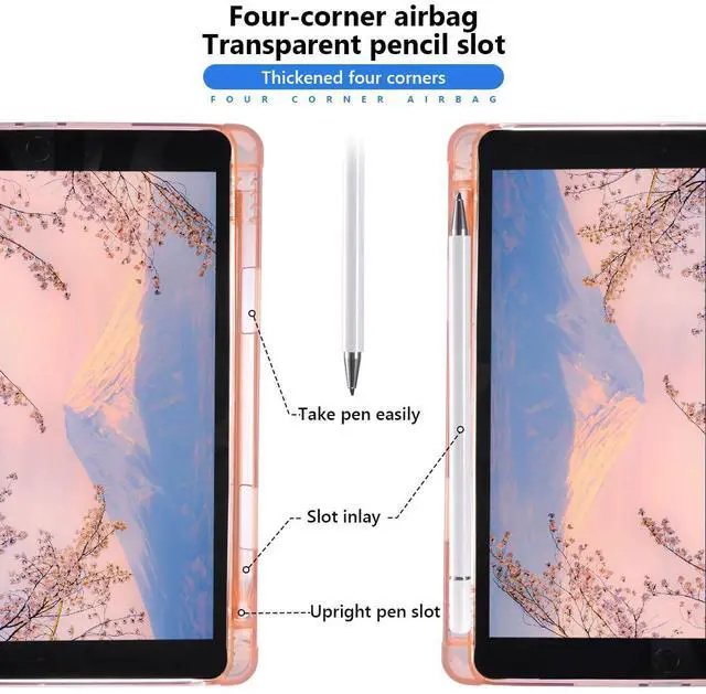 Alt view image 3 of 5 - AdorableWhimsy Cute Bow Case for iPad (A16) 11th Generation 2025 11 Inch/iPad 10th Generation 2022 10.9 Inch with Pencil Holder Auto Wake/Sleep Trifold Pink Leather Soft TPU Back Cover