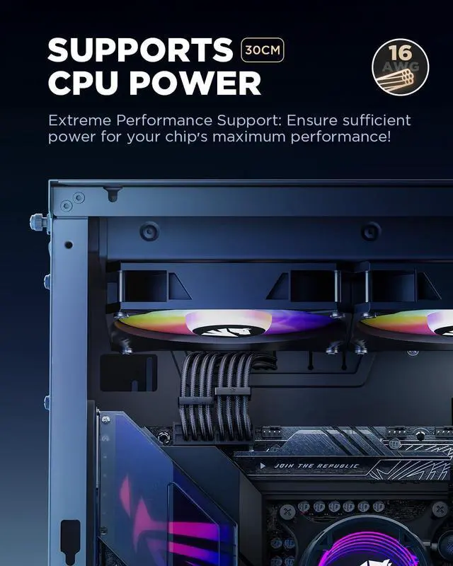 Alt view image 4 of 5 - ASIAHORSE 16AWG PSU Cable Extension Power Cords, Customized Power Supply Mod Sleeve Extension Cable, ATX/EPS/8-pin PCI-E/6-pin PCI-E for PSU Cable