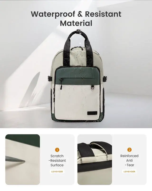 Alt view image 5 of 5 - LOVEVOOK Laptop Backpack for Women, 15.6 Inch Computer Backpack Purse, Casual Daypack Carry-On Personal Item Travel Bag, College Bookbook for Teen Girls Students Back to School