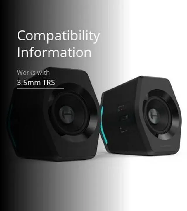 Alt view image 3 of 5 - Edifier G2000 RGB Gaming Speakers, 32W Peak Power, Compact Design for PC/PS4/Desktop, Bluetooth 5.1, 3.5mm AUX, Game/Movie/Music Modes, 12 RGB Lighting Effects - Black