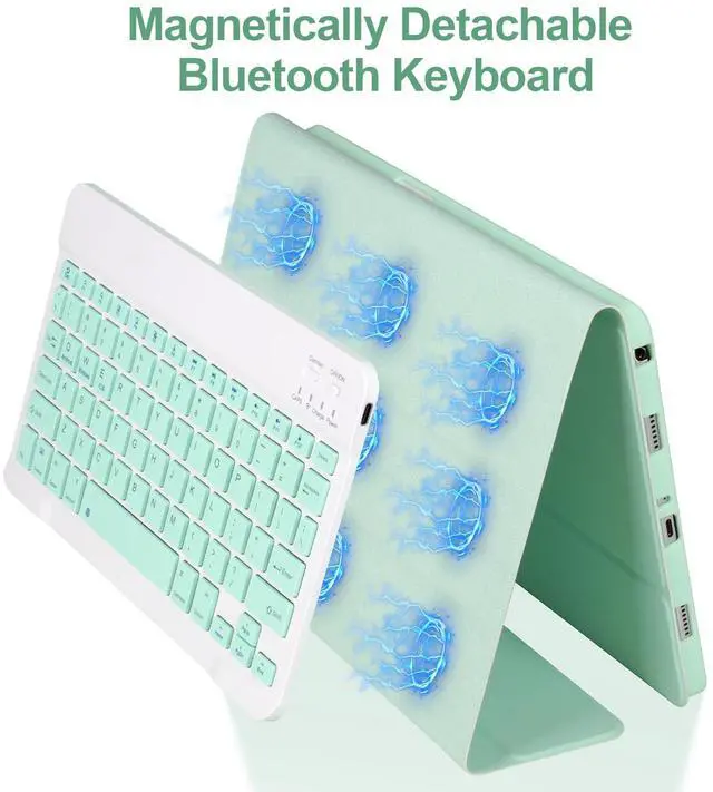 Alt view image 5 of 5 - Keyboard Case for Samsung Galaxy Tab A9+/Plus 11 2023(SM-X210/X216/X218),Case with Keyboard for Samsung Tab A9+ with S Pen Holder,Detachable Bluetooth Keyboard for Galaxy A9 Auto Wake/Sleep,Green