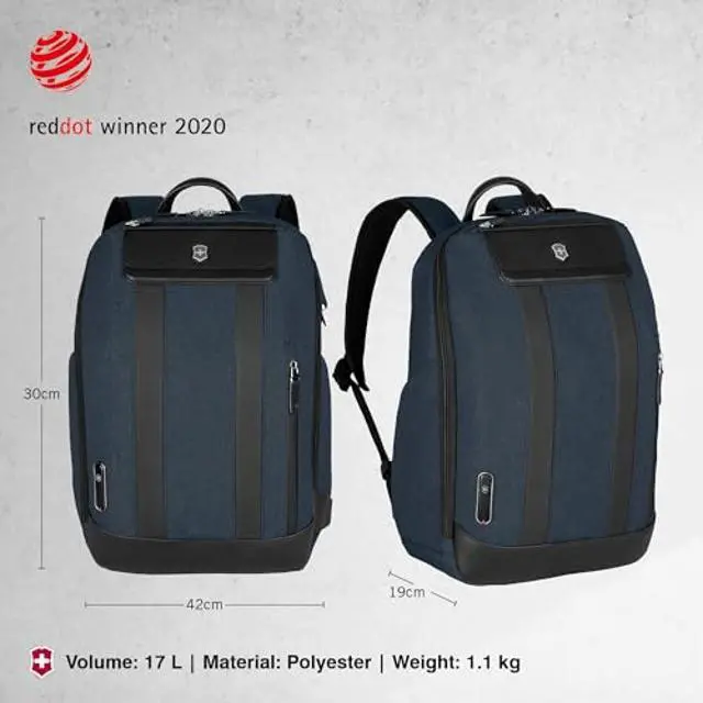 Alt view image 3 of 5 - Victorinox Architecture Urban2 City Backpack - Melange Blue/Black