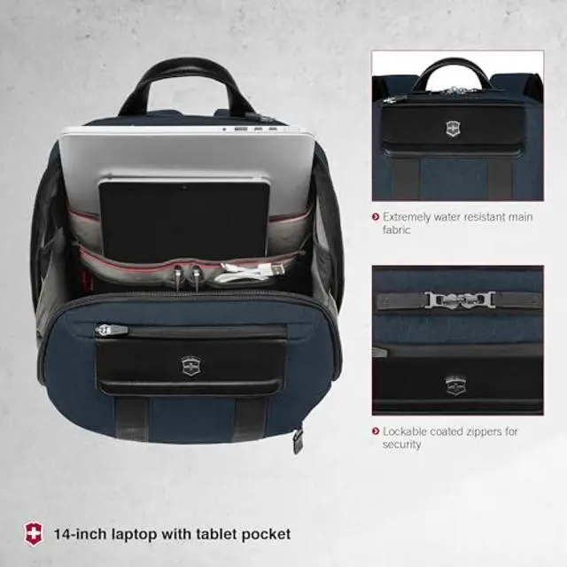 Alt view image 4 of 5 - Victorinox Architecture Urban2 City Backpack - Melange Blue/Black