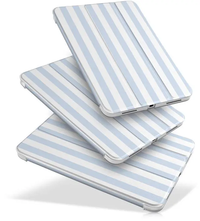 Alt view image 3 of 5 - DONGKE for iPad 11th Generation Case 11 Inch 2025 (A16 Chip) & iPad 10th Generation 10.9 Inch 2022, Slim Foldable Stand Hard PC Translucent Back Shell Smart Cover - [Auto Wake/Sleep] - Stripes