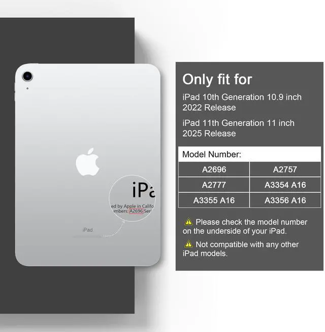 Alt view image 2 of 5 - DONGKE for iPad 11th Generation Case 11 Inch 2025 (A16 Chip) & iPad 10th Generation 10.9 Inch 2022, Slim Foldable Stand Hard PC Translucent Back Shell Smart Cover - [Auto Wake/Sleep] - Stripes