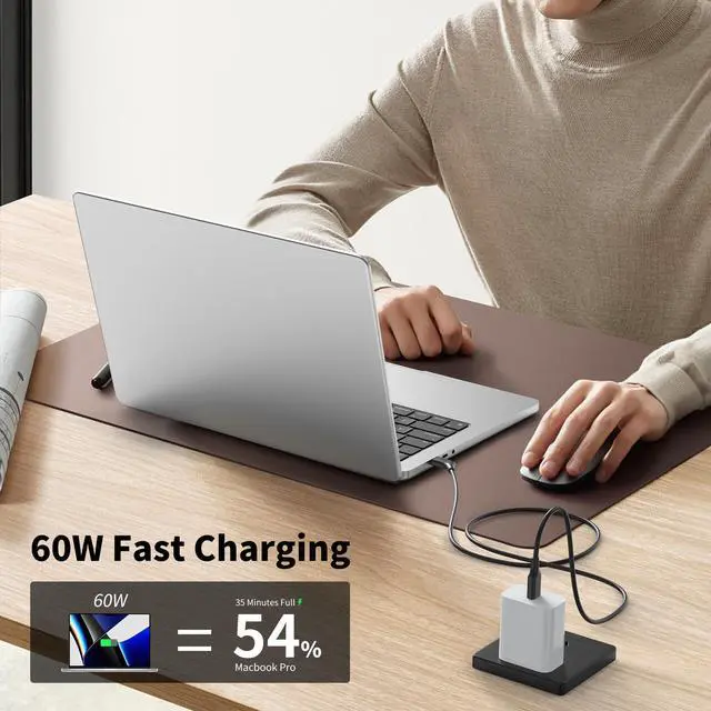 Alt view image 5 of 5 - fairikabe AR Glasses Cable USBC to USBC 2M / 6.6FT, 4K60Hz USB C Display Cable for AR Glasses USB-C Monitor Portable Monitors, 10GB 60W 4K Video Cable for Xreal One, Xreal Air and More