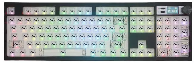 Main image of Cmokifuly GMK104 Mechanical Keyboard Kit,Rotary Knob,TFT-LCD Screen,Hot-swap,Gasket Mounted,South-Facing RGB LED,VIA Programmable Full Size Barebones Keyboard Kit (Black)