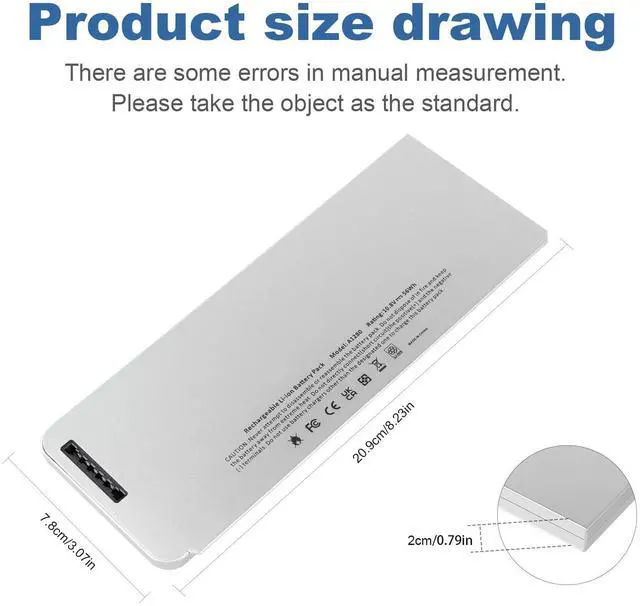 Alt view image 2 of 5 - Fancy Buying 56Wh A1280 Laptop Battery for Apple A1280 A1278 (2008 Version) MacBook 13-Inch Series, Compabiel for MB771G/A MB467LL/A MB466LL/A