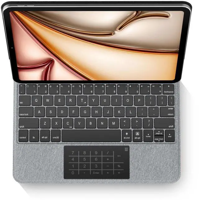 Main image of edaiser Wireless Magic Keyboard Case for Apple iPad Air 11-inch (M3-M2) & iPad Air 5th/4th Gen & iPad Pro 11 inch (2022-2018): Smart Multi-Touch Trackpad, RGB Backlit, Texture Gray