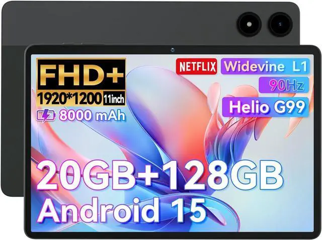 Main image of Alphawolf PPad2 Android 15 Tablet 11 inch, FHD 1920 * 1200 IPS Display, 20GB (8+12GB Expanded) RAM 128GB ROM. MTK G99 CPU,8MP + 16MP Dual HD Camera, Widevine L1, 2.4G/5G WiFi,8000mAh