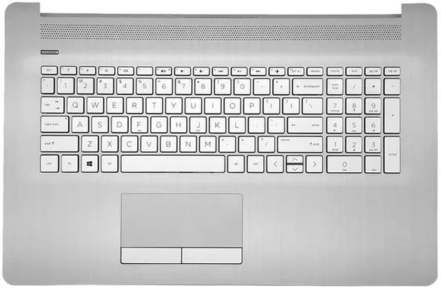 Main image of Replacement for HP 17t-by 17z-ca 17-by 17-ca Laptop Upper Top Cover Case Palmrest Not-Backlit Keyboard Touchpad Assembly Part with ODD L92785-001 2020 Year, Silver, 17.3 inch