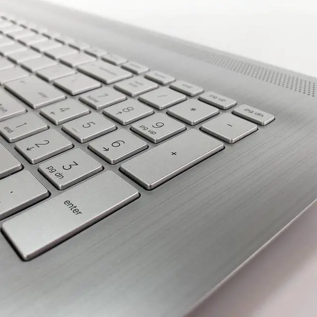 Alt view image 5 of 5 - Replacement for HP 17t-by 17z-ca 17-by 17-ca Laptop Upper Top Cover Case Palmrest Not-Backlit Keyboard Touchpad Assembly Part with ODD L92785-001 2020 Year, Silver, 17.3 inch