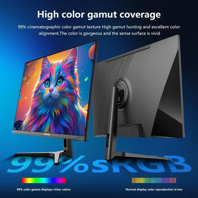 Alt view image 5 of 5 - YXPC 32 inch 4K Gaming Computer Monitor UHD 3840 x 2160, 60hz,VA Panel, 3500:1,AMD FreeSync Premium, 99% sRGB,HDMI, Display Port, Eye Saver/Flicker Free Mode, Compatible with Wall mounting 75 x 75MM