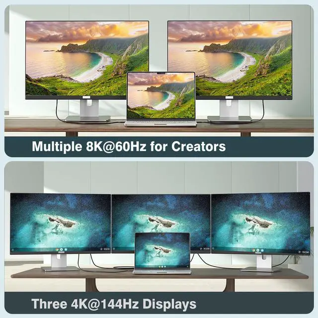 Alt view image 3 of 5 - USB C Thunderbolt 5 Cable 120Gbps Bandwidth, 80Gbps Date, 16K 8K 4K Video Sync Display, 240W Fast Charging, Fully Compatible with iPhone 16,Thunderbolt 4/3, Type USB-C, USB4, MacBook, SSD,Dock,eGPU