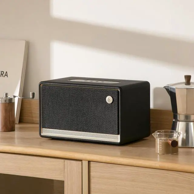 Alt view image 2 of 5 - Edifier ES300 Tabletop Wireless Speaker, Hi-Res Audio Bluetooth 5.3 & 12H Long Playtime, Crystal Clear Sound Multiple Connectivity for Home Office Outdoor Desktop - Black