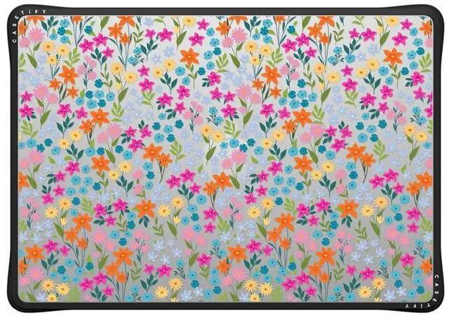 Main image of CASETiFY Impact MacBook Air 15" (M2-M4) Case [Cushioned Impact Corners/Scratch-Resistant/Anti-Slip Grip] - Petit Floral Transparent - Clear Black