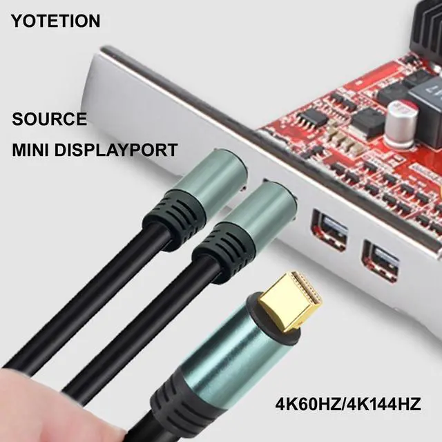 Alt view image 4 of 5 - YOTETION Long Mini DisplayPort to DisplayPort Cable 40ft, Bi-Directional Mini DP to DP Cable 4K@60Hz, 4K@144Hz, HD [Thunderbolt 2 Compatible] Aluminum Shell, Gold-Plated Braided for MacBook, PC