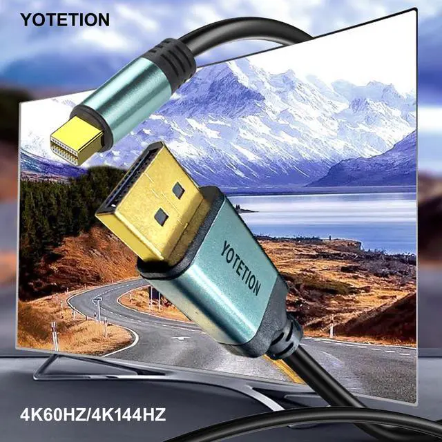 Alt view image 5 of 5 - YOTETION Long Mini DisplayPort to DisplayPort Cable 40ft, Bi-Directional Mini DP to DP Cable 4K@60Hz, 4K@144Hz, HD [Thunderbolt 2 Compatible] Aluminum Shell, Gold-Plated Braided for MacBook, PC