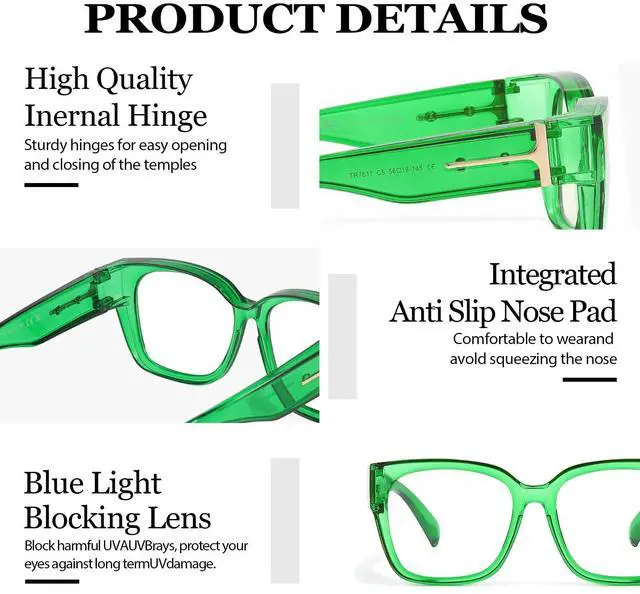 Alt view image 4 of 5 - LVIOE Fit Over Blue Light Filter Glasses for Women Men, Oversized Blue Light Blocking Glasses to Wear Over Eyeglasses LB7511