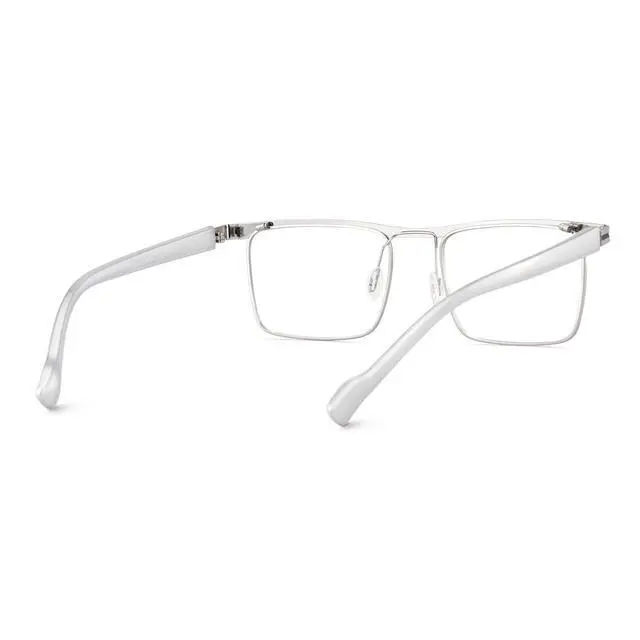Alt view image 5 of 5 - Zeelool Metal Rectangular Blue Light Glasses for Women ZJGM680658-01B Sliver