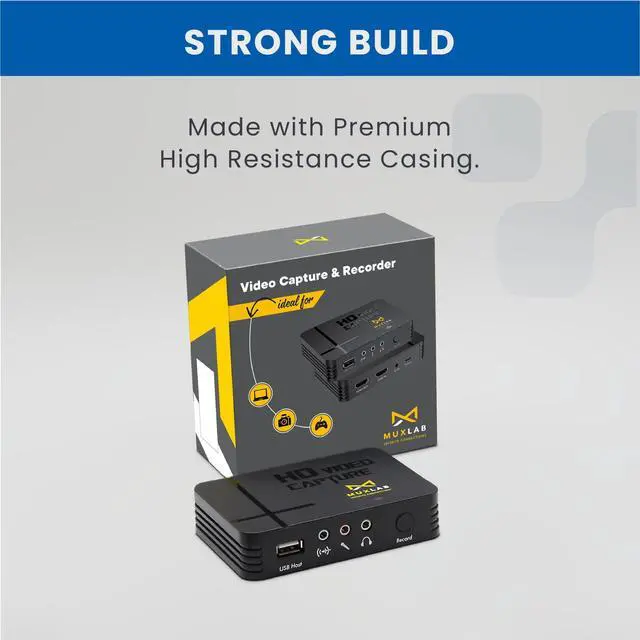 Alt view image 3 of 5 - MuxLab Video Capture Recorder Device | HDMI to USB Recorder | Capture Video 1080P 60FPS | Save 1080P 30FPS | for PC, Game Consoles, TV Set Top Boxes | No Driver Required | Portable Game Recorder