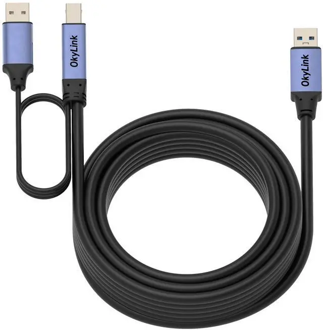Alt view image 4 of 5 - OkyLink 32ft(10M) Active USB 3.0/3.2 Gen 1 Printer Cable A Male to B Male with Optional Power & Repeater 5Gbps for Long Distance Connection