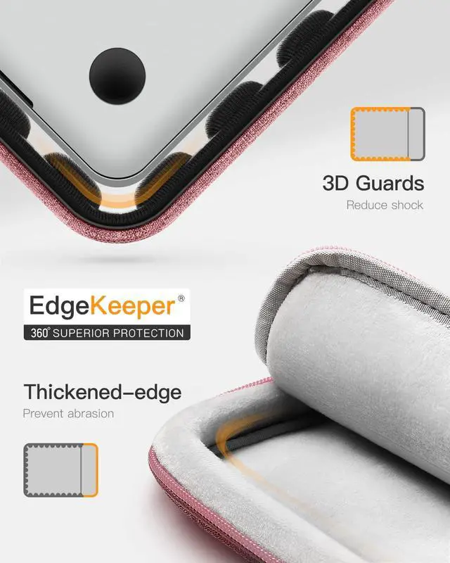 Alt view image 3 of 5 - Inateck 360° Protection Laptop Bag with Accessory Bag, Compatible with 13-inch MacBook Air/Pro M4 M3 M2 M1 2016-2025, Red