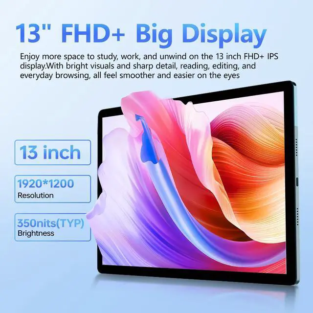 Alt view image 2 of 5 - DOOGEE U13 VIP Android 16 Tablet 13 Inches, 32GB+256GB/2TB Gaming Tablet, 11000mAh, 4 Speaker with Keyboard/Pen/Mouse,13MP+5MP, 2.4G/5G WiFi, Widevine L1/BT5.0/OTG/GPS/Octa-Core/3.5mm Jack/Face ID