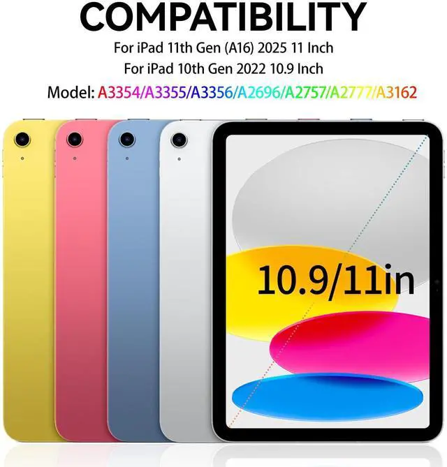 Alt view image 4 of 5 - KVTVOU Clear Case for iPad (A16) 11th/10th Generation (2025/2022, 11/10.9 Inch), 2 in 1 Detachable Sliding Cover, Y-Multiple Stand Cover Support Vertical Screen Game Mode, Slim & Thin, Lilac Purple