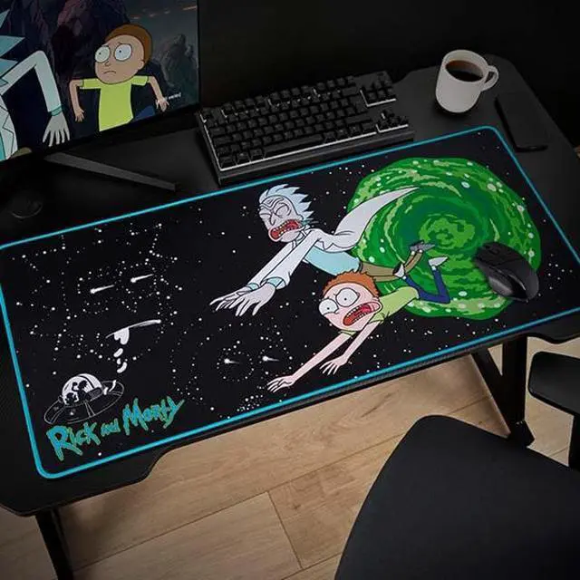 Alt view image 2 of 5 - Rick & Morty XXL Mouse Pad 35 in x 15.7 in - Gift Rick and Morty Gaming Desk pad 90 mm x 40 mm - Official Licensed