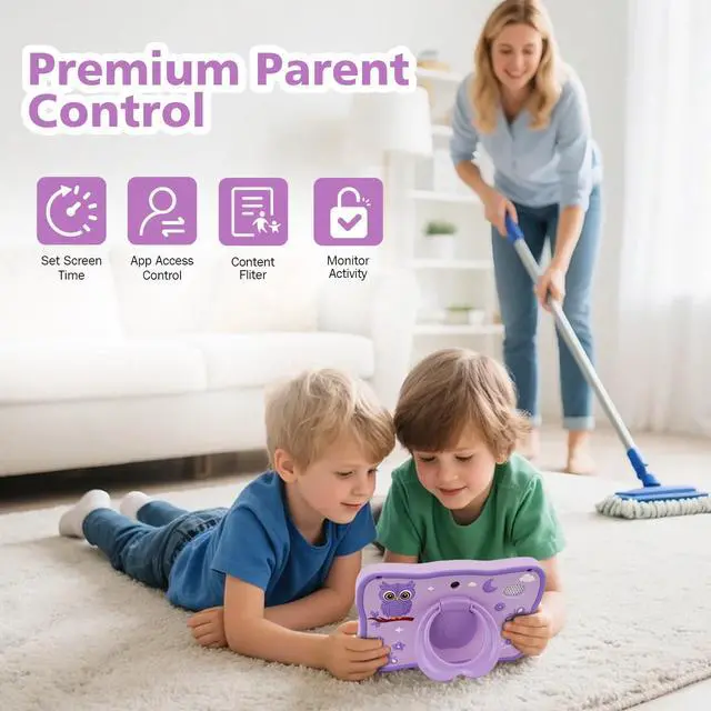 Alt view image 5 of 5 - Kids Tablet 32GB Tablet for Kids 3-7 with Lots of Offline Content, Toddler Tablets 7 inch Kids Software Installed with Protective Case WiFi, Parental Control, Tablets for Toddlers Children Ages 3-12