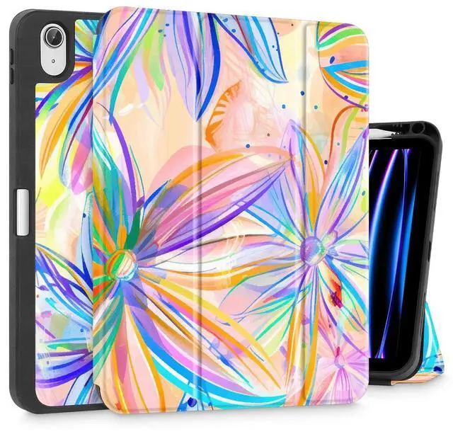 Main image of Mektron Case for iPad Air 11 inch (M3 2025 7th /M2 2024 6th), Compatible with iPad Air 10.9" (2022 5th Gen /2020 4th Gen) Tablet Cover with Auto Wake/Sleep, Watercolor FlowerC328