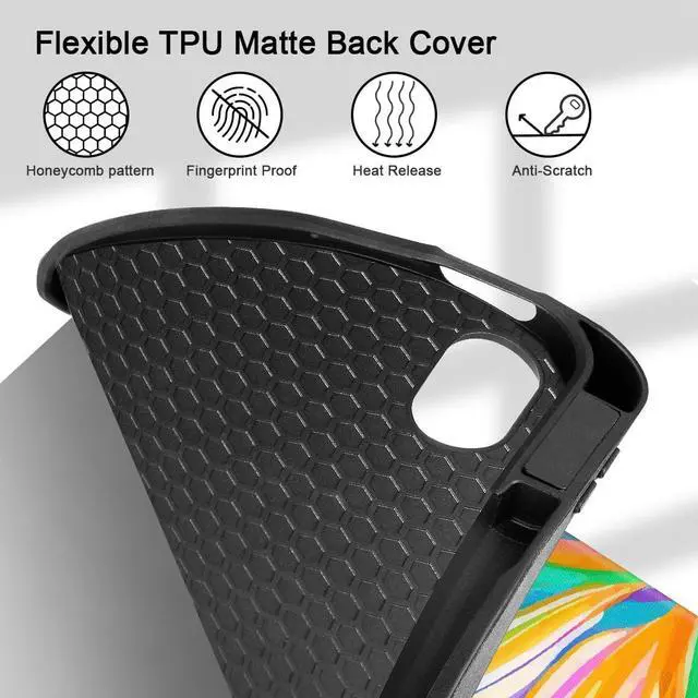 Alt view image 5 of 5 - Mektron Case for iPad Air 11 inch (M3 2025 7th /M2 2024 6th), Compatible with iPad Air 10.9" (2022 5th Gen /2020 4th Gen) Tablet Cover with Auto Wake/Sleep, Watercolor FlowerC328