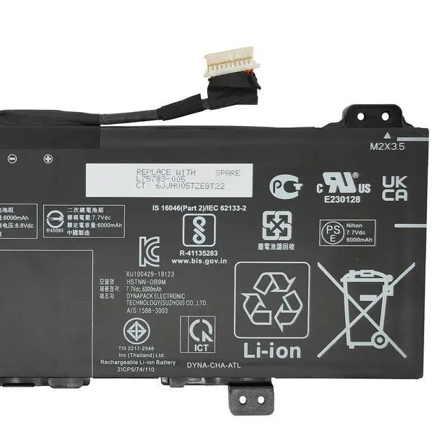 Alt view image 3 of 5 - FCZFCZ GH02XL Battery 47.3Wh Replacement for HP Chromebook 11 G7 G8 EE 14 G6 14A G5 / Chromebook Enterprise 11 G9 EE/Chromebook X360 11 G3 14B Series GHO2XL GH02044XL GH02047XL GH02047XL-PL 7.7V
