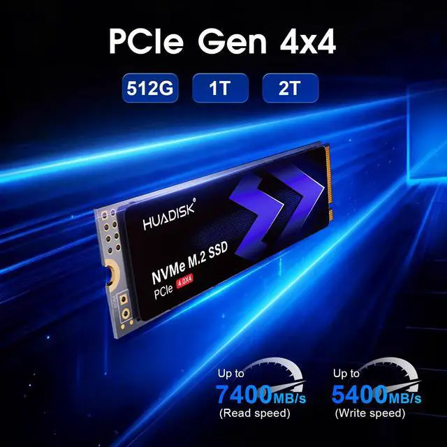Alt view image 4 of 5 - HUADISK 2TB M.2 NVMe SSD Gen4 PCIe, 2280 NVMe SSD with Heatsink, Gaming Internal Solid State Drive, Up to 7100MB/s, Storage for PS5,PC and Laptops