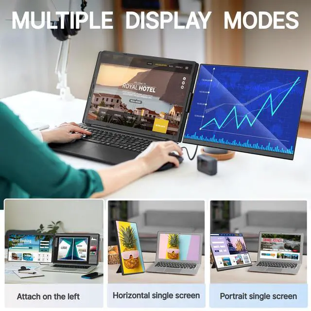 Alt view image 3 of 5 - Redalf Laptop Screen Extender, 15.6" FHD 1080P Portable Monitor for Laptop, Detachable and Plug-Play Travel Monitor for 13-17.3" Laptops,Compatible for Mac/Wins/Dex/Chrome