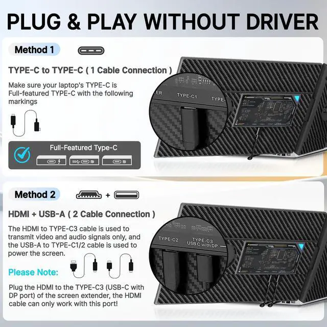 Alt view image 4 of 5 - Redalf Laptop Screen Extender, 15.6" FHD 1080P Portable Monitor for Laptop, Detachable and Plug-Play Travel Monitor for 13-17.3" Laptops,Compatible for Mac/Wins/Dex/Chrome