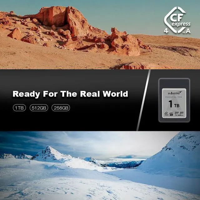 Alt view image 5 of 5 - Exascend Essential Pro CFexpress 4.0 Type A Card 256 GB, Rated VPG400, Sustained Read 1650 MB/s (1, TB), EXPC4EA001TB