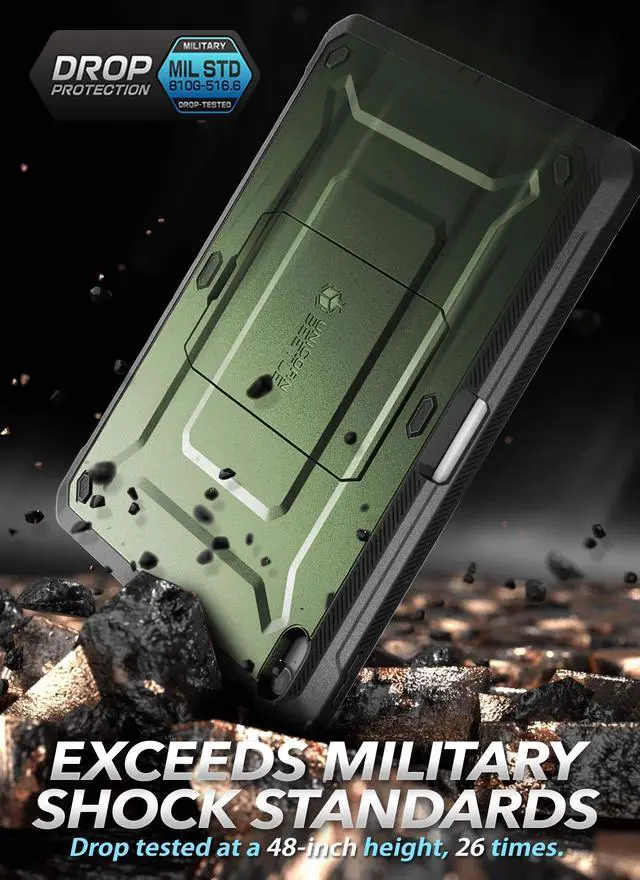 Alt view image 2 of 5 - SUPCASE Unicorn Beetle Pro Series Case Designed for iPad Air 4 (2020) 10.9 Inch, with Pencil Holder & Built-in Screen Protector Full-Body Rugged Heavy Duty Case (Green)