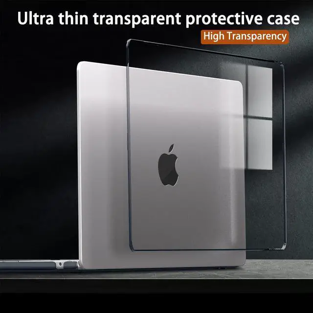 Alt view image 3 of 5 - CISSOOK for MacBook Air 13.6 inch Case M3 M2 2022 2023 2024 2025 Release Model A3113 A2681, Ultra Thin Armor Super Crystal Clear Plastic Hard Shell for MacBook Air 13 inch M2 M3 - Crystal Black