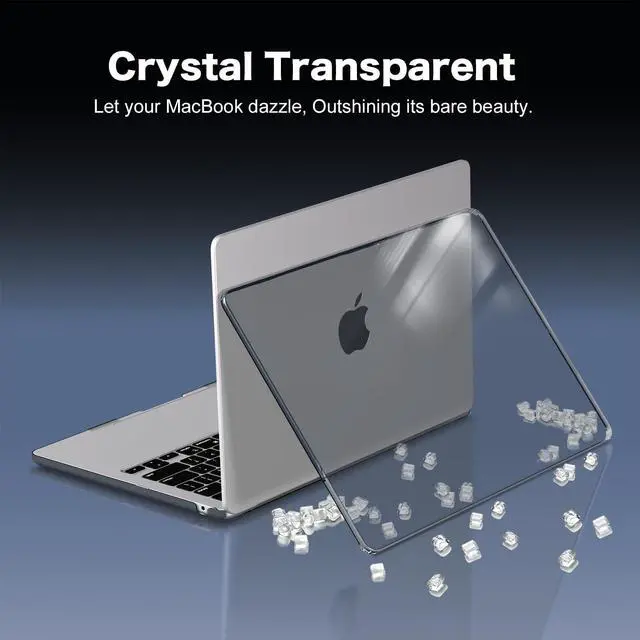 Alt view image 5 of 5 - CISSOOK for MacBook Air 13.6 inch Case M3 M2 2022 2023 2024 2025 Release Model A3113 A2681, Ultra Thin Armor Super Crystal Clear Plastic Hard Shell for MacBook Air 13 inch M2 M3 - Crystal Black