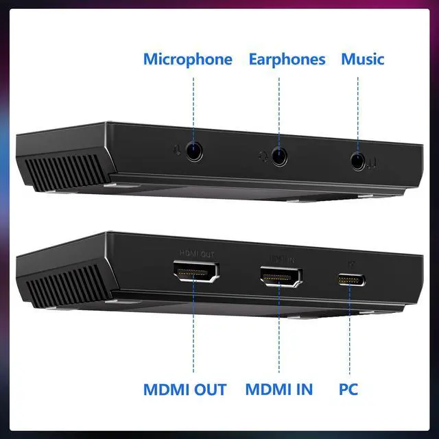 Alt view image 2 of 5 - 4K HDMI Capture Card,USB 3.0 4K30 Input Passthrough with Ultra Low Latency for Streaming Recording in 1080P 120FPS Compatible with PS4/PS5/Camera/YouTube/Mac/OBS/XSplit,Works with PC/Mac