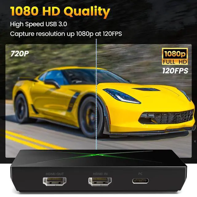 Alt view image 3 of 5 - 4K HDMI Capture Card,USB 3.0 4K30 Input Passthrough with Ultra Low Latency for Streaming Recording in 1080P 120FPS Compatible with PS4/PS5/Camera/YouTube/Mac/OBS/XSplit,Works with PC/Mac
