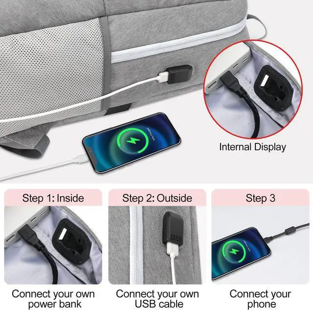 Alt view image 3 of 5 - MAXTOP Travel Backpack Laptop Back Pack College Bookbag with USB Charging Port Water Resistant Work Business Backpacks