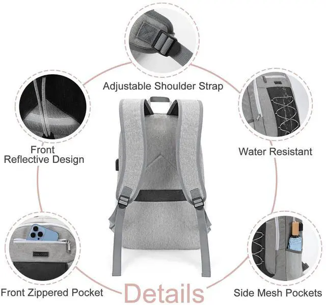 Alt view image 4 of 5 - MAXTOP Travel Backpack Laptop Back Pack College Bookbag with USB Charging Port Water Resistant Work Business Backpacks