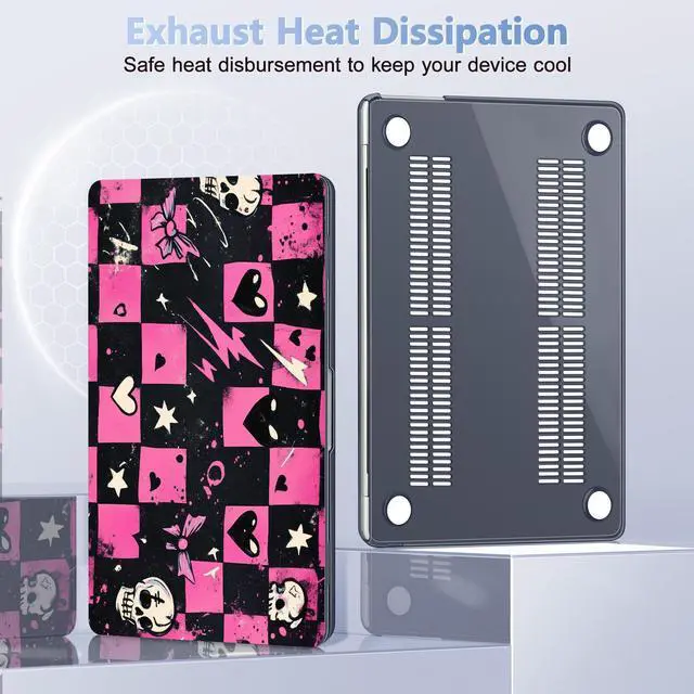 Alt view image 4 of 5 - Lepeoac Case for MacBook Air 15 Inch 2025 2024 2023 Release M4 A3241 M3 A3114 M2 A2941, Hard Shell with Screen Protector & Keyboard Cover, Compatible with Touch ID, Pop Punk Checkerboard